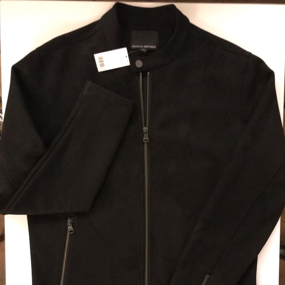 Banana Republic Men Black Vegan Suede Jacket - NEW